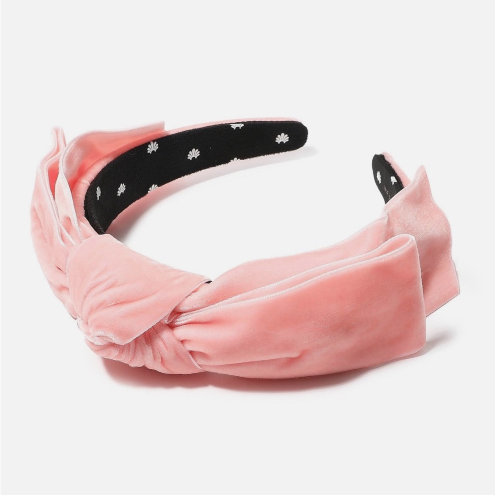 Lele Sadoughi Pink Velvet Shirley Bow Headband NWT